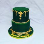 two tier mehndi themed cake