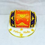 Dholki shaped mehndi cake