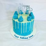 Blue drip cake