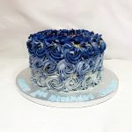 Blue rosette cake