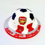 Arsenal football shaped cake
