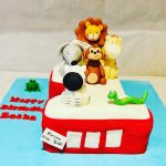 first birthday zoo themed cake